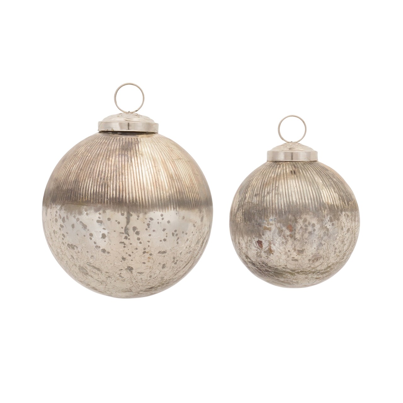 Melrose 12ct Distressed Crackle Glass Christmas Ball Ornaments 4" (101mm)